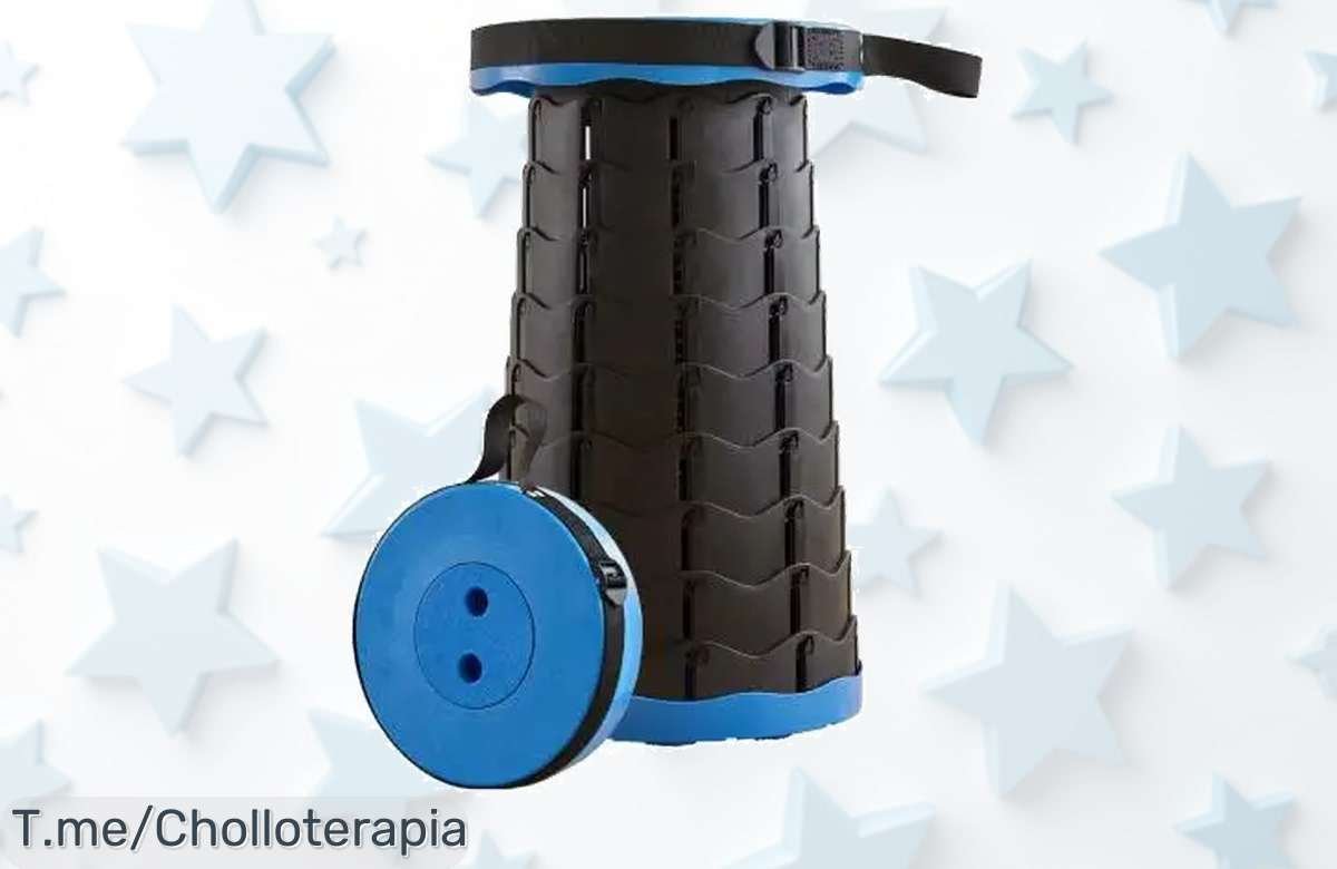 Descubre el Taburete Plegable Telescópico que Soporta 550 LB y se Ajusta Perfectamente a tus Necesidades, ¡Aprovecha este Super Chollo antes de que se Agote!