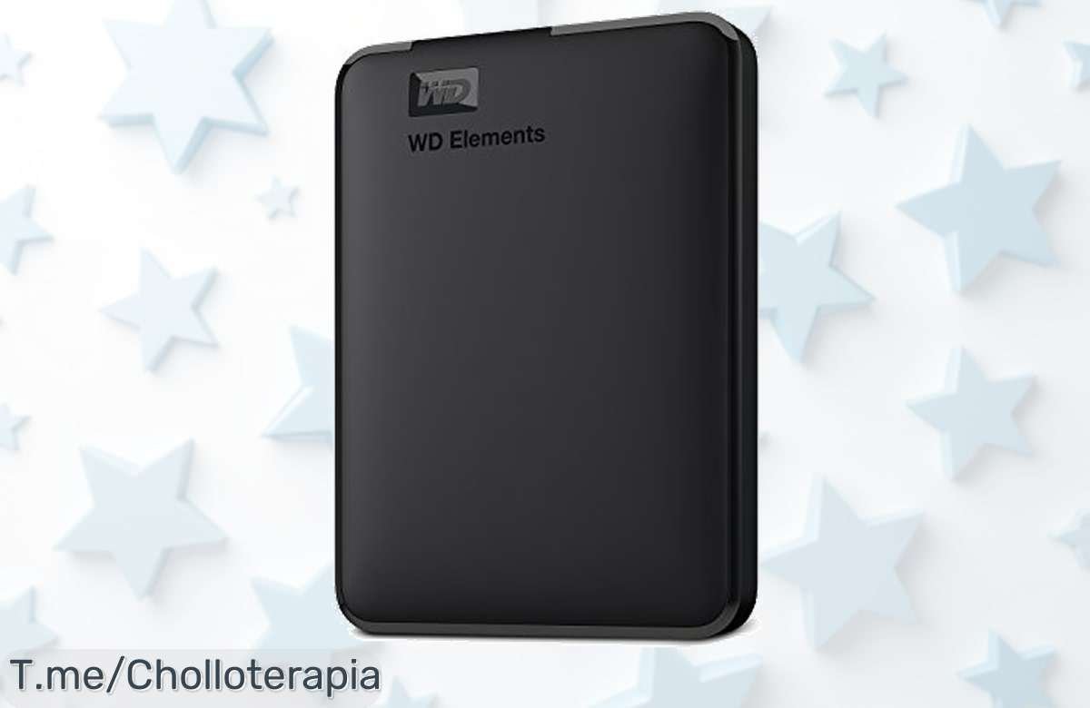 Descubre el WD 5 TB Elements, el disco duro portátil que vuela. ¡Capacidad brutal y diseño resistente a un precio loco! Aprovecha este chollo antes de que se agote.