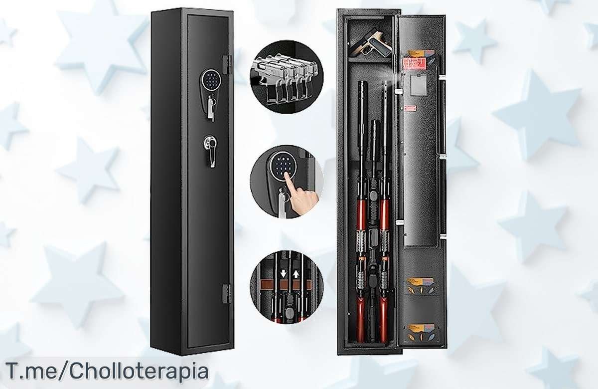 Descubre el armario para armas más seguro del mercado: bloqueo digital, estantes extraíbles y luz interior. ¡No dejes pasar este ofertón único, compra ahora antes que se acabe!