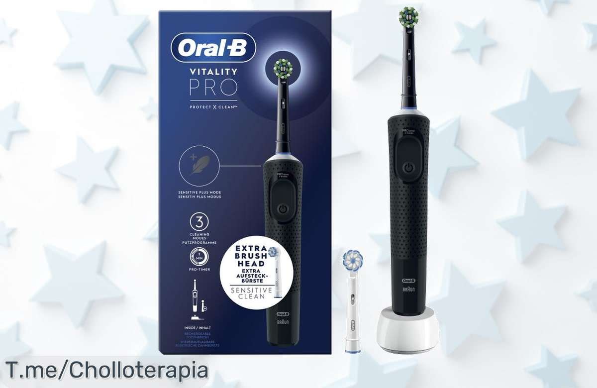 Descubre el cepillo Oral-B Vitality Pro, limpieza electrizante para tus dientes y dos cabezales incluidos. ¡Aprovecha este ofertón único antes de que se agote!