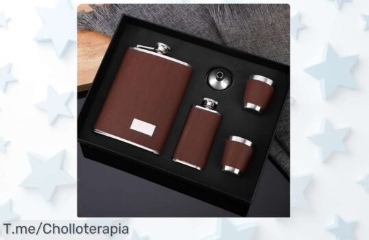 Descubre el chollazo del momento: Petaca de acero inoxidable con tazas y embudo, ¡celebra en grande! Oferta única que vuela rápido, actúa ya antes de perderla