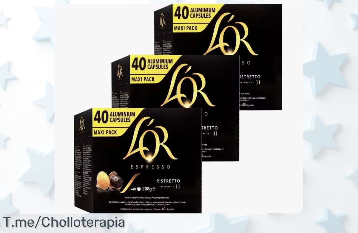 Descubre el ofertón de Ristretto L’Or: 120 cápsulas del café más riquísimo que vibrará tus sentidos. ¡No te quedes sin tu precio loco, actúa ya antes de que se agote!