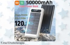 Descubre el ofertón del banco de energía solar Xiaomi 50000mAh, ¡carga rápida y versátil para tus aventuras! Aprovecha este super chollo antes de que se agote