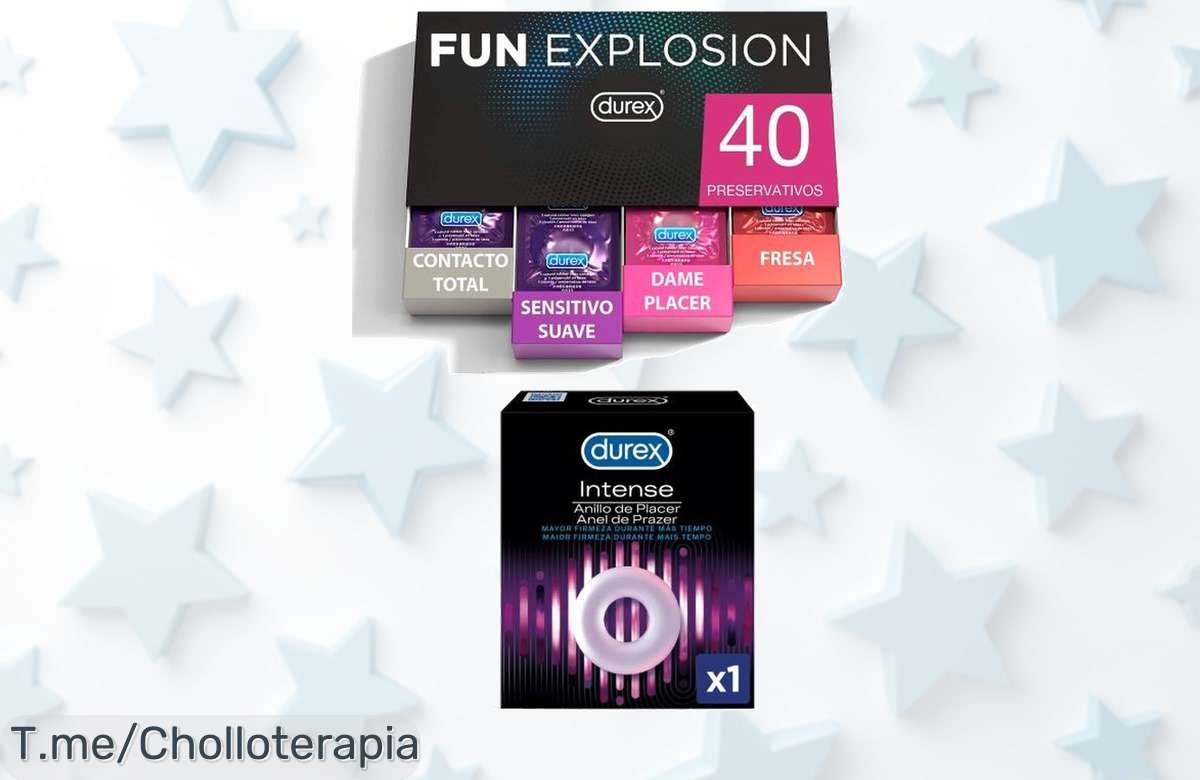 Descubre el pack Durex Fun Explosion y disfruta de 40 preservativos más un anillo de placer a un precio loco ¡Aprovecha este ofertón limitado y compra ya!