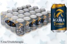 Descubre el pack de 24 latas de Águila Dorada, una lager única a un precio loco Aprovecha este ofertón con descuento brutal antes que se agote, ¡compra ahora!