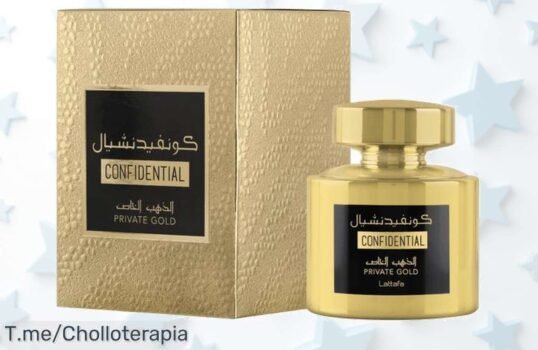 Descubre el perfume Lattafa Confidential Private Gold a un precio loco, irresistiblemente afrutado y amaderado ¡Atrévete a brillar y compra ya antes de que se agote!