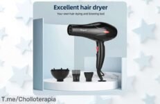 Descubre el secador CkeyiN de 1600W, un ofertón único con secado rápido y cuidado para tu cabello ¡No pierdas esta ganga limitada y luce fabulosa hoy mismo!