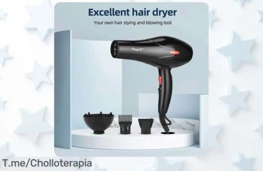 Descubre el secador CkeyiN de 1600W, un ofertón único con secado rápido y cuidado para tu cabello ¡No pierdas esta ganga limitada y luce fabulosa hoy mismo!