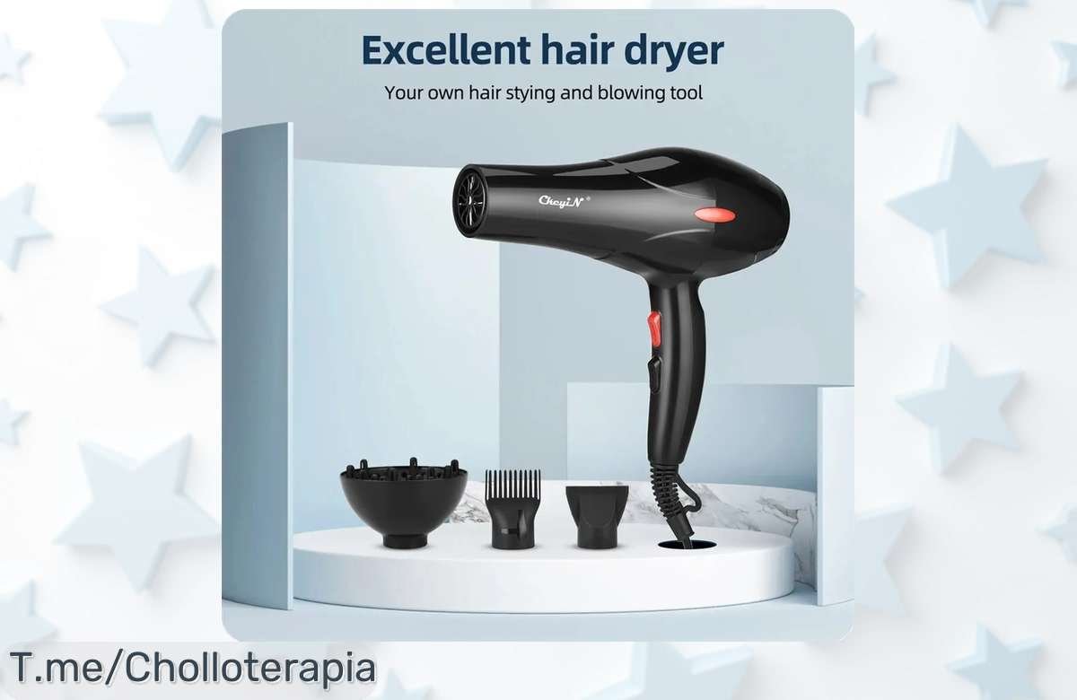 Descubre el secador CkeyiN de 1600W, un ofertón único con secado rápido y cuidado para tu cabello. ¡No pierdas esta ganga limitada y luce fabulosa hoy mismo!
