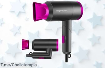 Descubre el secador de pelo AIGOSTAR 1800W, ¡un ofertón con mango plegable ideal para tus viajes! No te pierdas este super chollo antes de que se acabe, actúa ya y ahorra