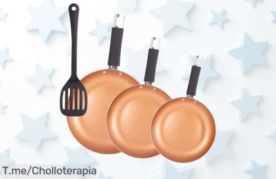 Descubre el set de 3 sartenes San Ignacio Optimum Copper a un precio loco, olvídate de que se pegue la comida y cocina como un chef ¡Oferta limitada, compra ya!