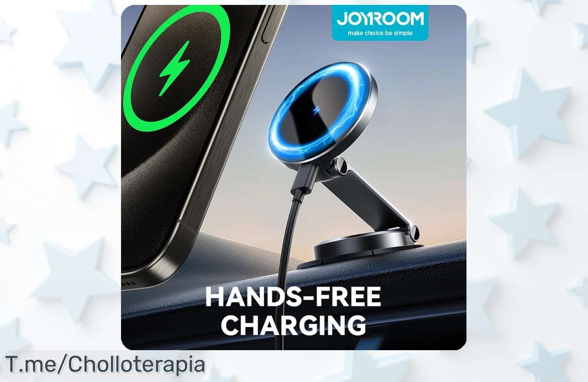 Descubre el soporte magnético Joyroom para tu coche a precio loco: carga inalámbrica 15W y rotación 360°. ¡No te quedes sin el tuyo, son unidades limitadas! Compra ya este super chollo.