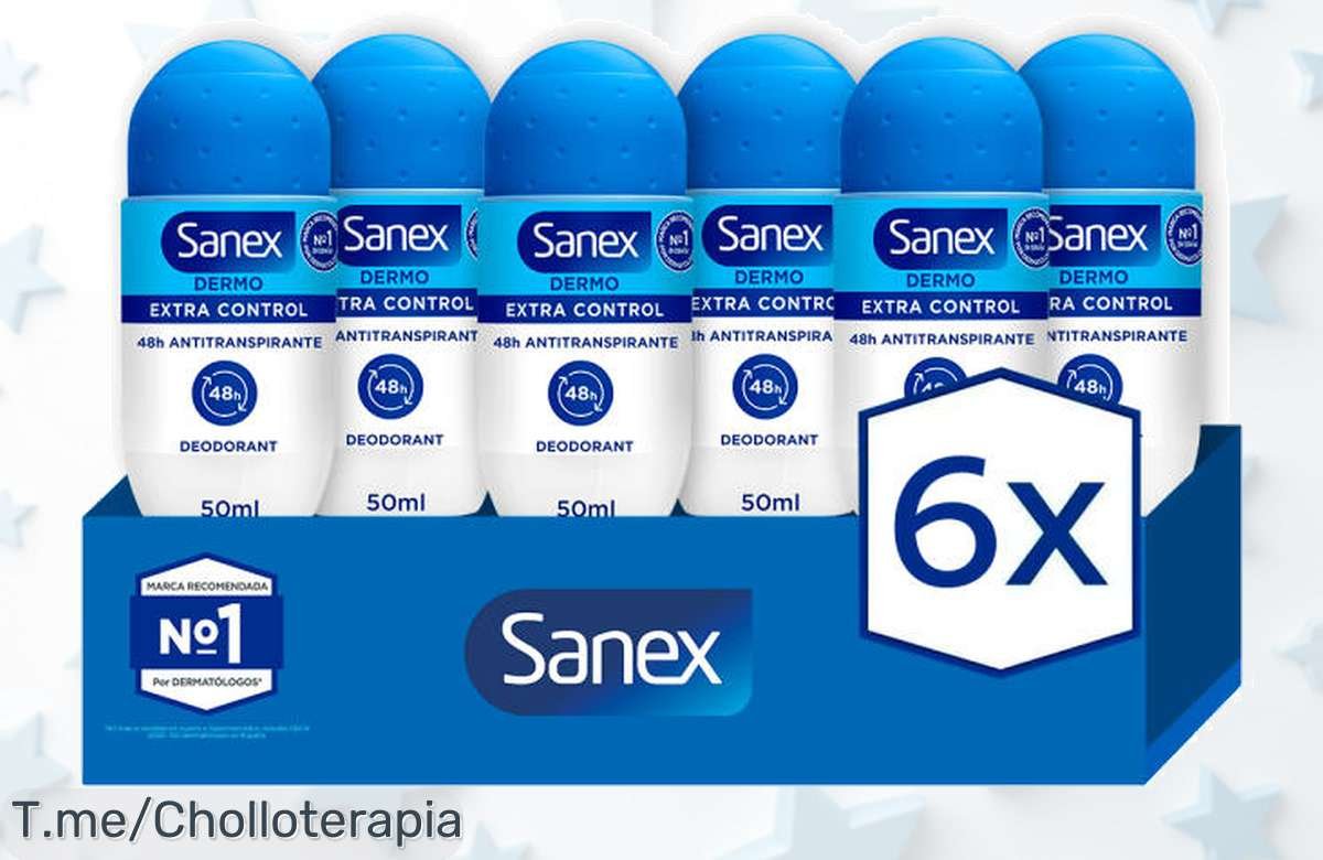 Descubre el super chollo de 6 desodorantes Sanex Dermo Extra Control 48h con micro talco, ¡mantén tu piel fresca y seca todo el día! Compra ya antes que se agoten.