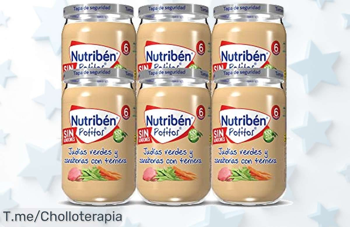 Descubre el super chollo de Nutribén: potitos sanos y deliciosos para tu bebé, llenos de nutrientes esenciales. ¡Compra ya este pack limitado antes que se agoten!
