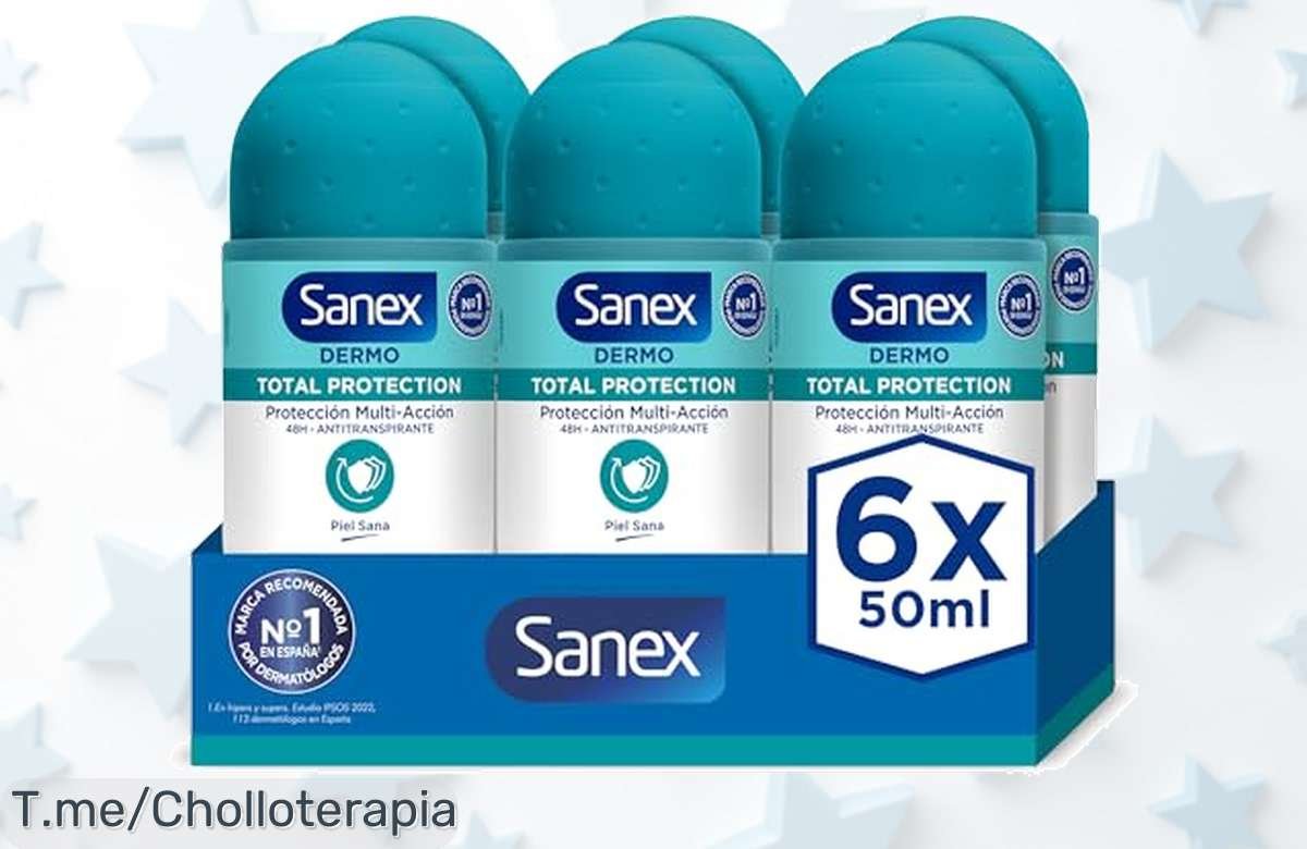 Descubre el super chollo de Sanex Dermo Total Protection: 6 desodorantes RollOn para 48 horas de frescura y cuidado. No pierdas esta oferta increíble, ¡compra ya!
