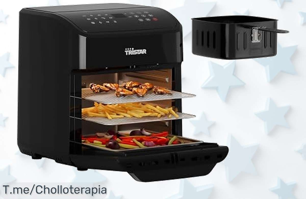 Descubre el super chollo del Tristar Mini horno y freidora de aire caliente: cocina crujiente sin aceite con 12 programas. ¡Aprovecha esta oferta única antes de que se agote!