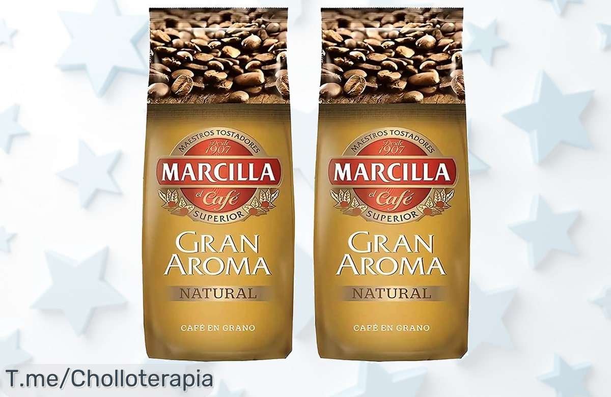 Descubre el super chollo del café: 2 kilos de Marcilla Gran Aroma Natural en grano, con sabor premium que te hará sentir en una cafetería. ¡Compra antes de que se agote!