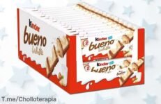 Descubre el super chollo del mes: 30 barras de Kinder Bueno y 30 de Kinder Bueno White que endulzarán tus días Oferta limitada, ¡compra ya antes de quedarte sin ellas!