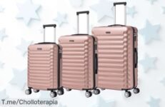 Descubre el super chollo en maletas elegantes y ligeras con 4 ruedas giratorias y cerradura segura ¡No dejes pasar este ofertón, compra ahora antes que se agoten!