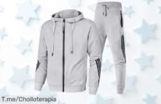 Descubre el traje deportivo informal que cambiará tu look: chaqueta y pantalones cómodos a un precio loco, solo por tiempo limitado ¡No te quedes sin el tuyo!