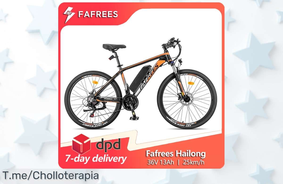 Descubre la Fafrees Hailong, tu bicicleta eléctrica de montaña con motor potente de 250W a un precio loco. ¡Aprovecha este ofertón limitado y compra ya!