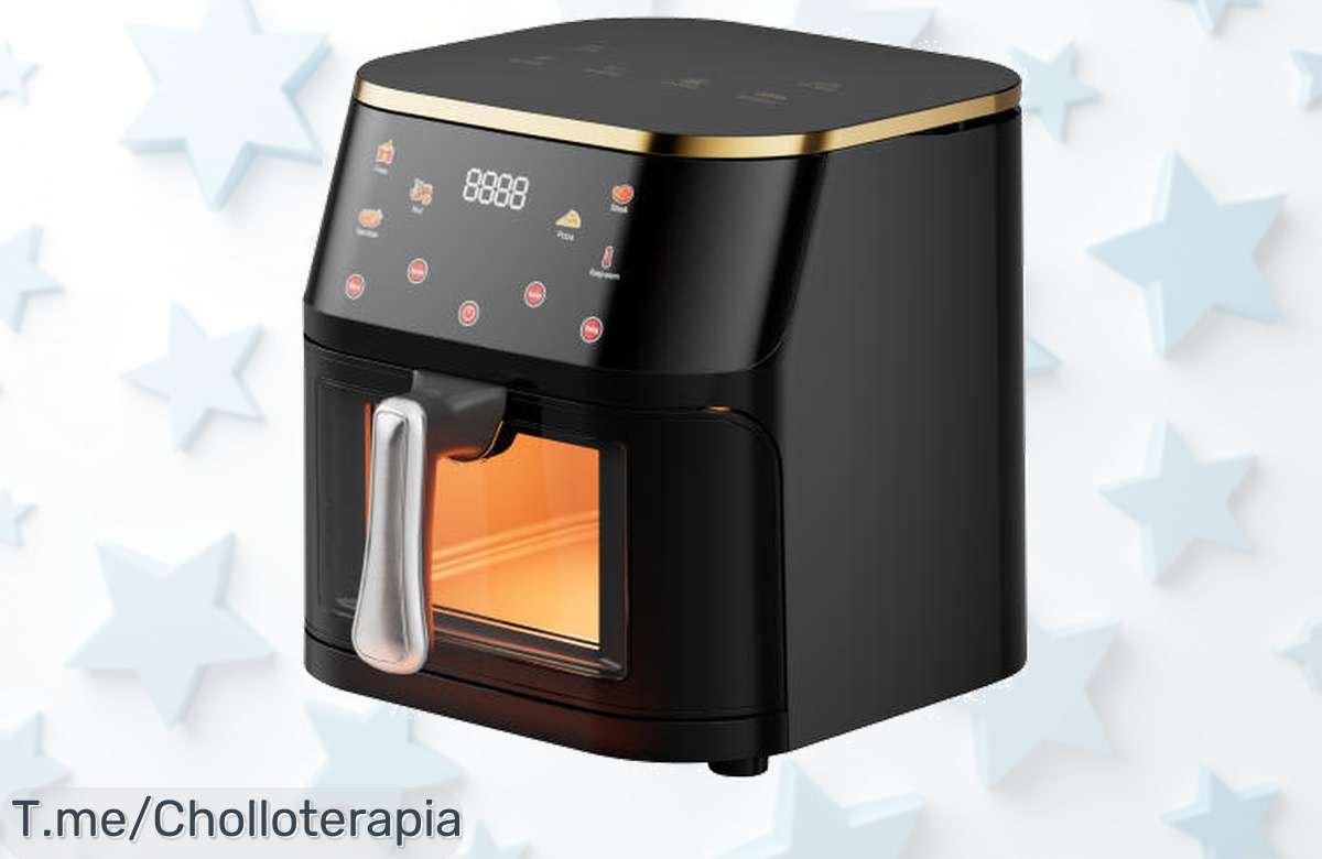 Descubre la Freidora de Aire 1400W con ventana y control táctil, ¡preparar tus comidas nunca fue tan fácil! Aprovecha este ofertón y cómprala antes que se agoten.