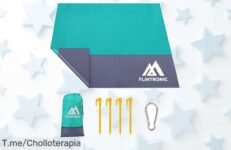 Descubre la alfombra de playa que transformará tus días soleados: espacio para 6, se sacude sola y es tu compañera perfecta Aprovecha este ofertón antes de que desaparezca