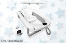 Descubre la bañera plegable más segura y cómoda para tu bebé, con diseño compacto y patas antideslizantes ¡Aprovecha este ofertón antes de que se agote!