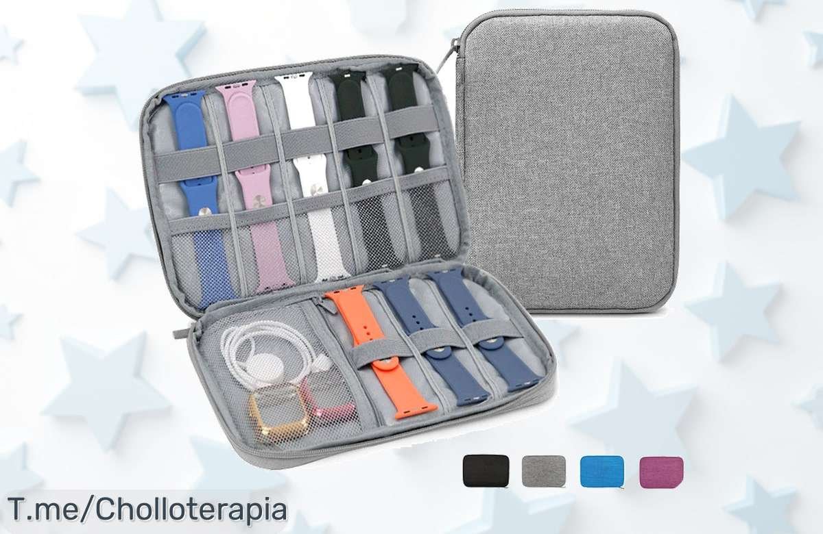 Descubre la bolsa perfecta para tu Apple Watch, organizada y cool. Aprovecha este ofertón limitado que tu reloj se merece. ¡Compra ahora y no te quedes sin el chollo!