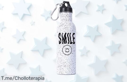 Descubre la botella reutilizable de acero inoxidable, ligera y atractiva Disfruta tus bebidas sin sabores extraños ¡Aprovecha este ofertón y compra ya antes que se agoten!