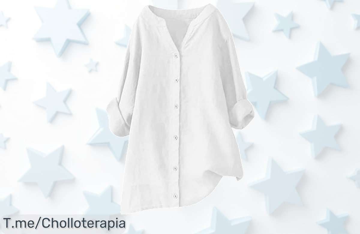 Descubre la camisa de algodón y lino más elegante del verano a un precio loco, ¡súper chollo que se agota rápido! Usa el cupón antes que sea tarde y no te quedes sin la tuya.