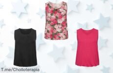 Descubre la camiseta de tirantes más cómoda y elegante en tallas grandes a un precio loco, ¡ofertón por tiempo limitado! No esperes más y compra ya tu super chollo
