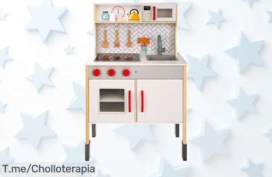 Descubre la cocina de juguete eléctrica WOOMAX, un super chollo que ilumina sonrisas y brinda horas de diversión ¡No pierdas esta oferta brutal, hazla tuya ya!