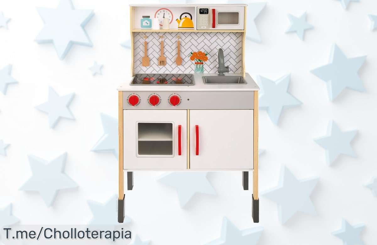 Descubre la cocina de juguete eléctrica WOOMAX, un super chollo que ilumina sonrisas y brinda horas de diversión. ¡No pierdas esta oferta brutal, hazla tuya ya!