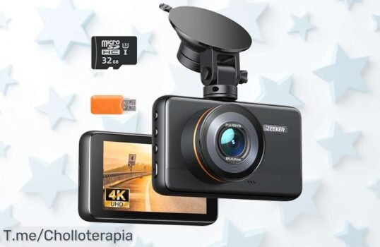 Descubre la iZEEKER Dashcam 4K a un precio loco, graba tus aventuras con visión nocturna y protección de emergencia ¡No te pierdas este ofertón único, actúa ya!