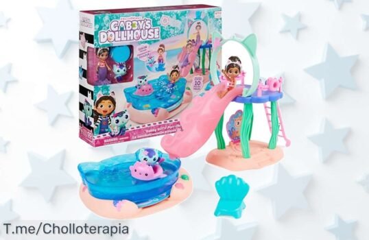 Descubre la piscina de Gabby y Siregata, con colas que cambian de color y diversión infinita ¡No te pierdas este ofertón único! Compra ya antes de que se agote