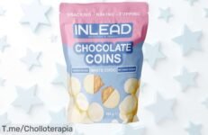 Descubre las monedas de chocolate blanco con mantequilla de cacahuete sin azúcar, un super chollo que hará feliz a tu paladar ¡No te pierdas este ofertón y compra ya!