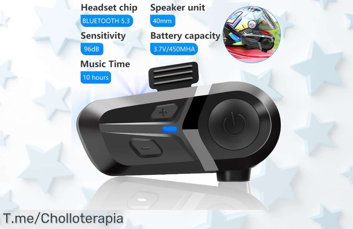Descubre los Auriculares Bluetooth 5.3 para Motocicleta: el super chollo impermeable que transforma tu casco en un centro de diversión ¡Aprovecha este ofertón antes que se acaben!