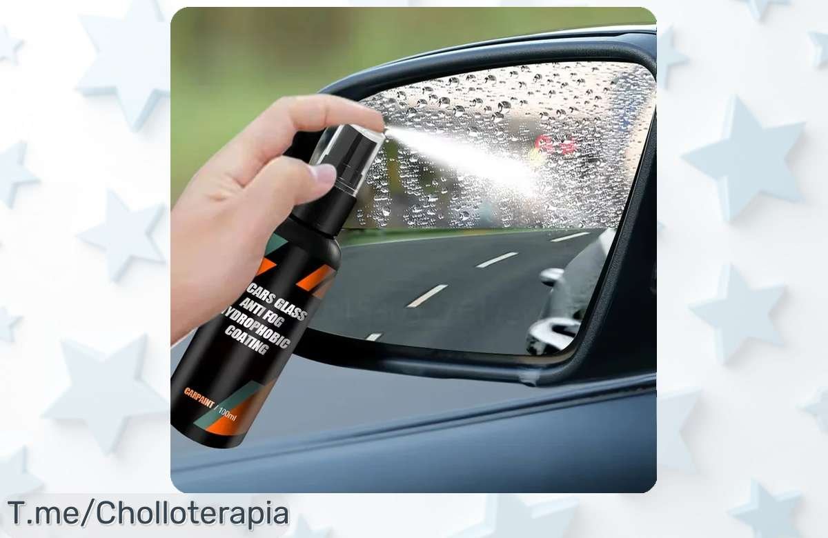 Deslumbra tu vidrio con el pulverizador antilluvia, recubrimiento nano que elimina gotas y aceite. Captura este ofertón único antes de que se esfume, ¡no te lo pierdas!