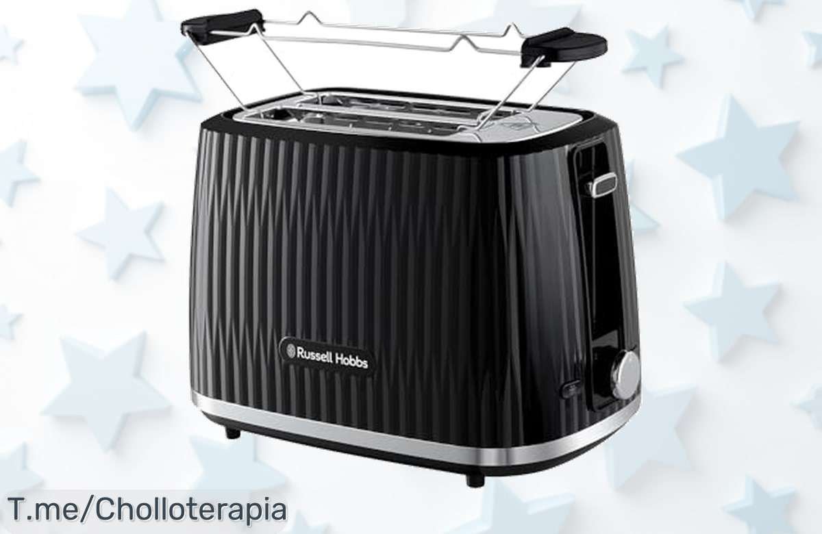Despierta tus mañanas con la tostadora Russell Hobbs: desayuno perfecto a un precio loco, incluye calientapanecillos. ¡Aprovecha este ofertón limitado y compra ya!