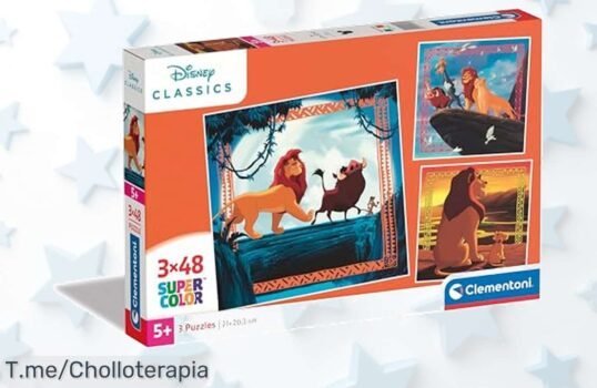 Diviértete con el super chollo del puzzle de El Rey León ¡3 rompecabezas en uno! Mejora la creatividad de tus peques y disfruta momentos familiares únicos ¡Compra ya antes que se acabe!