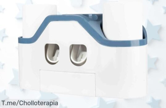Empieza tu día con una sonrisa brillante: Dispensador de pasta y soporte para 5 cepillos a un precio loco, oferta limitada que no puedes dejar pasar ¡Compra ya!