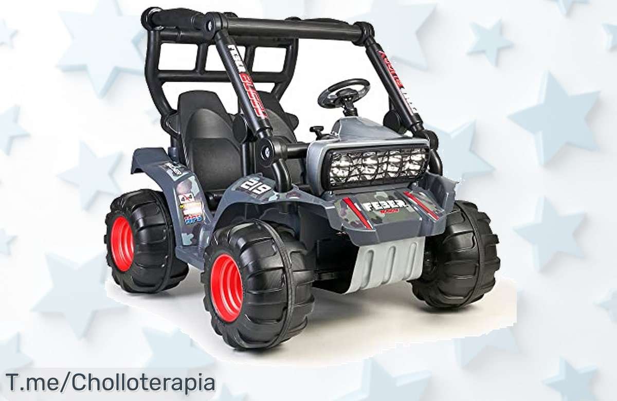 Explora la emoción con el FEBER Buggy eléctrico de 2 plazas, una aventura nunca vista para tus pequeños. ¡Precio loco y cantidad limitada! Compra ya antes que se acabe esta oferta única.