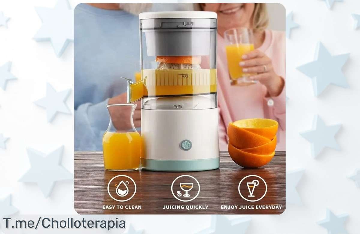 Exprime la frescura con el extractor de frutas automático: jugo delicioso al instante, sin esfuerzo y portátil. ¡Aprovecha este ofertón antes de que se agote!