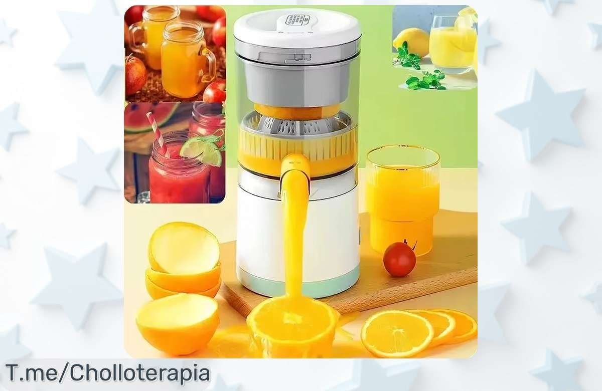 Exprime tu felicidad al instante con el exprimidor automático que te da jugo fresco al toque de un botón, ¡super chollo! Compra ya antes de que se agote esta oferta única.