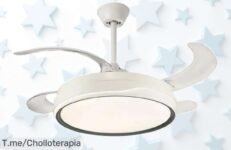 Haz brillar tu hogar con el ventilador de techo más espectacular: palas retráctiles y luz LED regulable, ¡supérate hoy mismo! Aprovecha este super chollo antes que se agote