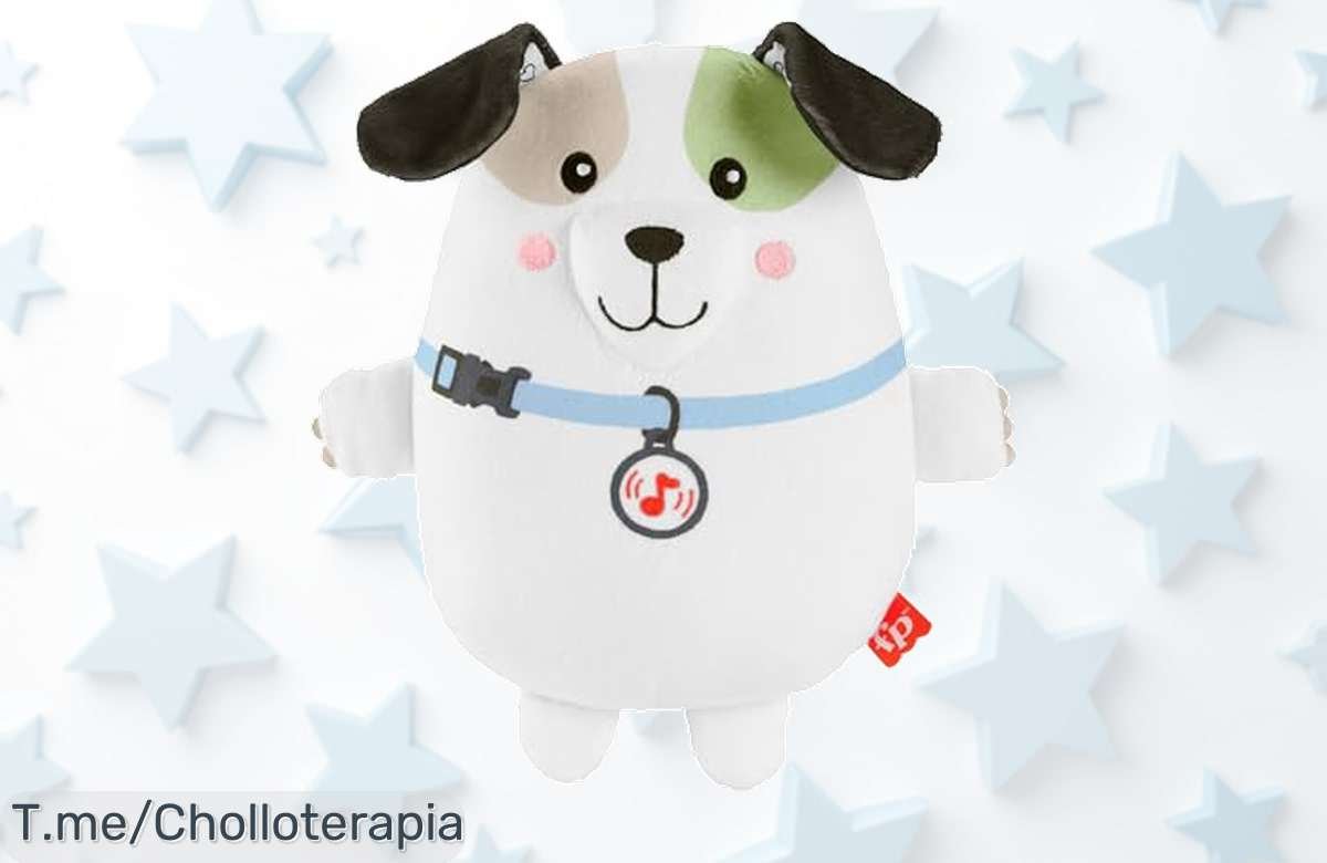 Haz feliz a tu bebé con el peluche perrito que calma llantos: sonidos mágicos y vibraciones para esos momentos especiales. ¡Aprovecha este super chollo antes de que se agote!