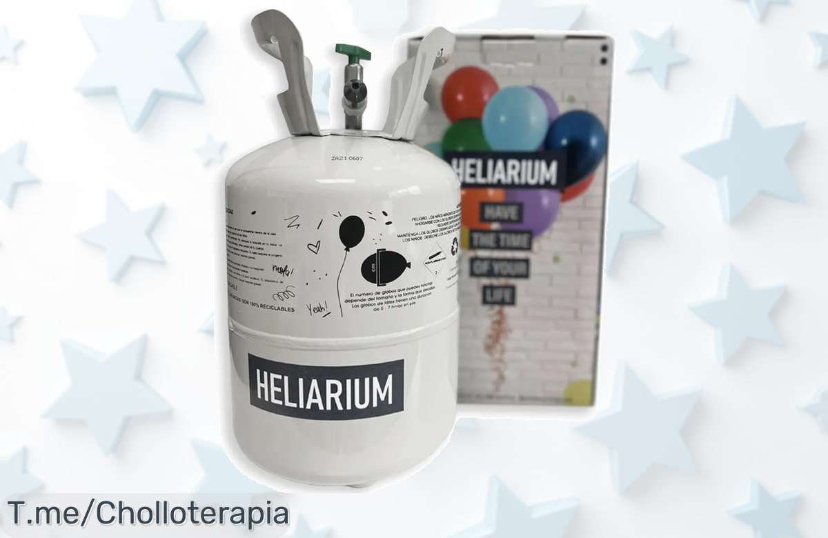 Haz que tu fiesta brille con Heliarium, ¡la bombona de helio para 25 globos a un precio loco! Aprovecha este ofertón y crea recuerdos inolvidables. Compra ya antes de que se acabe.