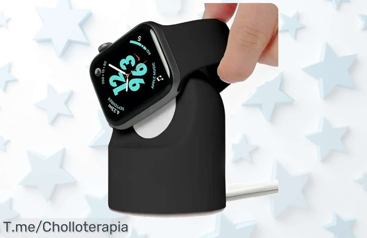 Hazte con el soporte cargador para Apple Watch y protege tu iWatch mientras carga ¡Super chollo a precio de ganga! No pierdas esta oferta increíble, actúa ya porque es por tiempo limitado.