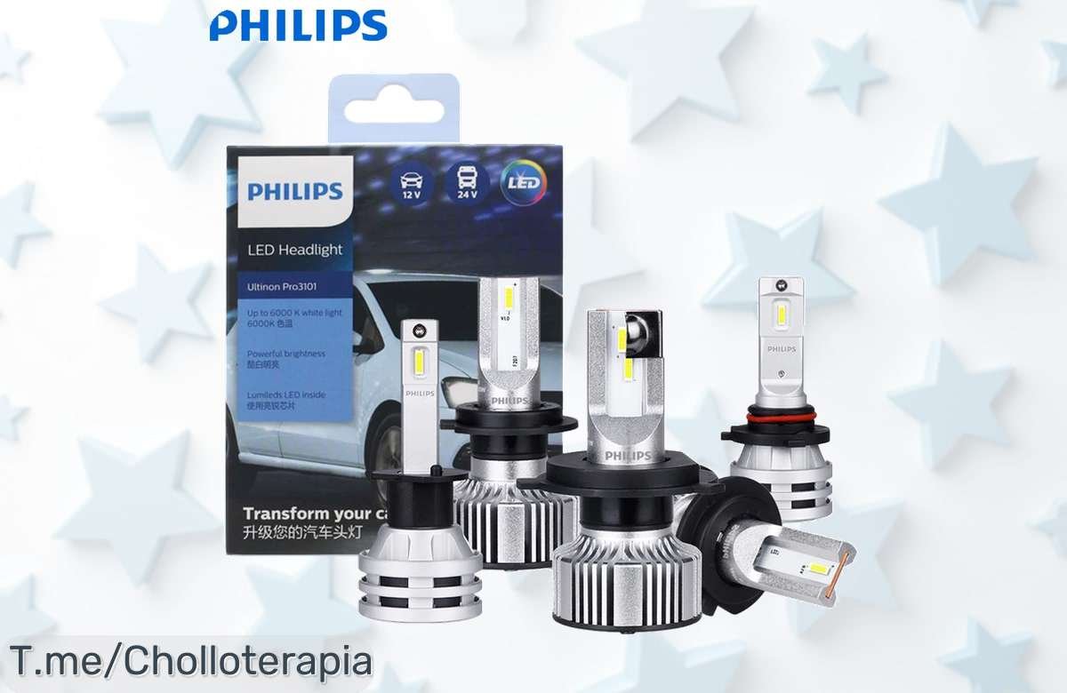 Ilumina tu camino con las Philips LED y disfruta de un brillo espectacular, ¡no te pierdas este super chollo! Haz clic ahora y transforma tus faros antes que se acaben.